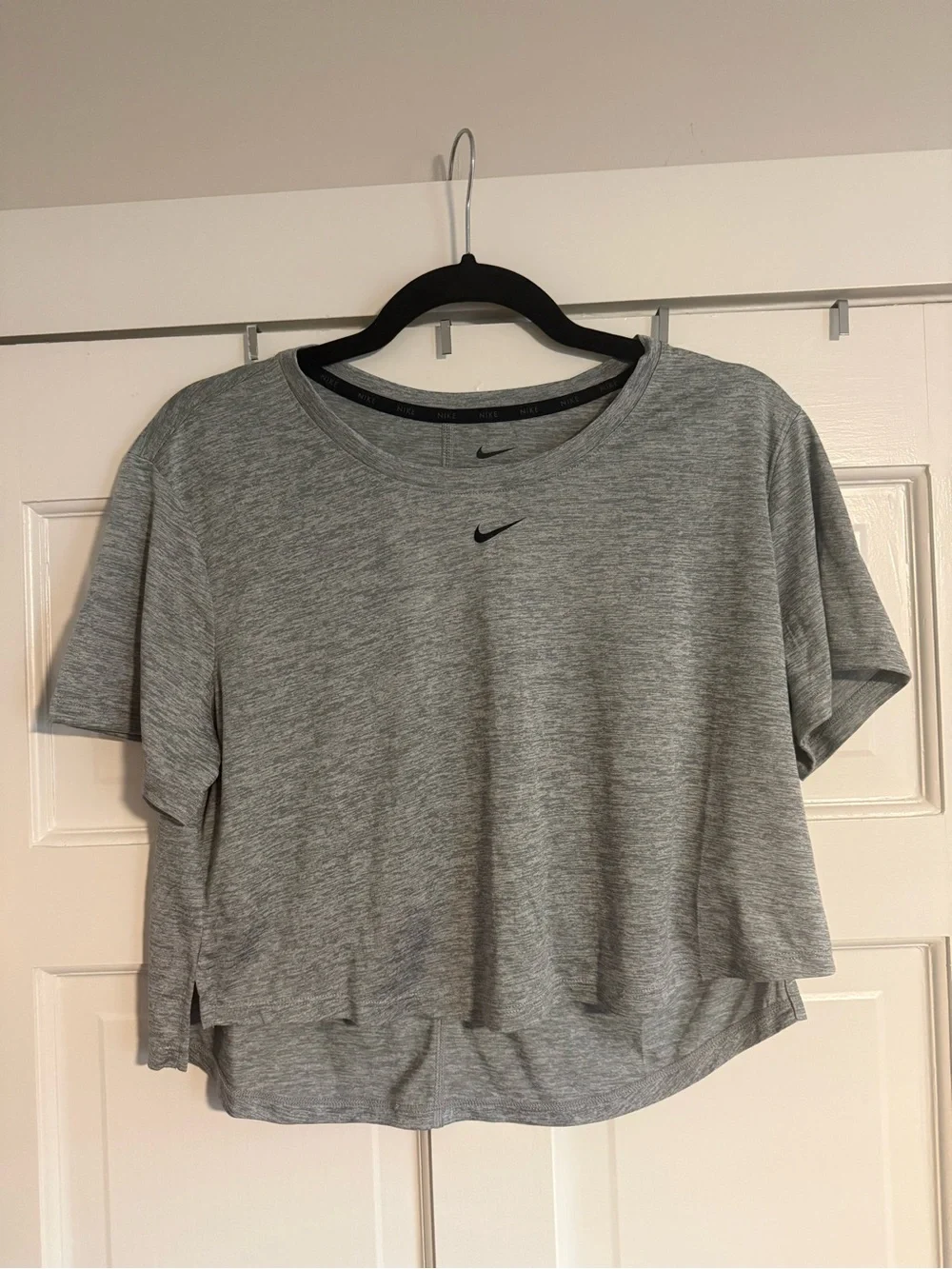 Nike Grey Cropped Dri-fit Top
